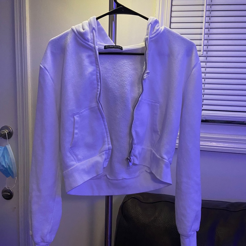 Brandy Melville Crystal hoodie white